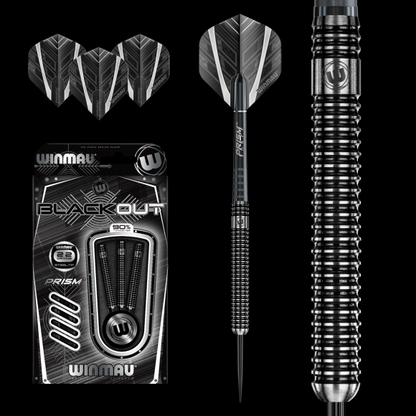 Winmau Blackout Steel Tip Dart Set 22 gram 90% Tungsten alloy