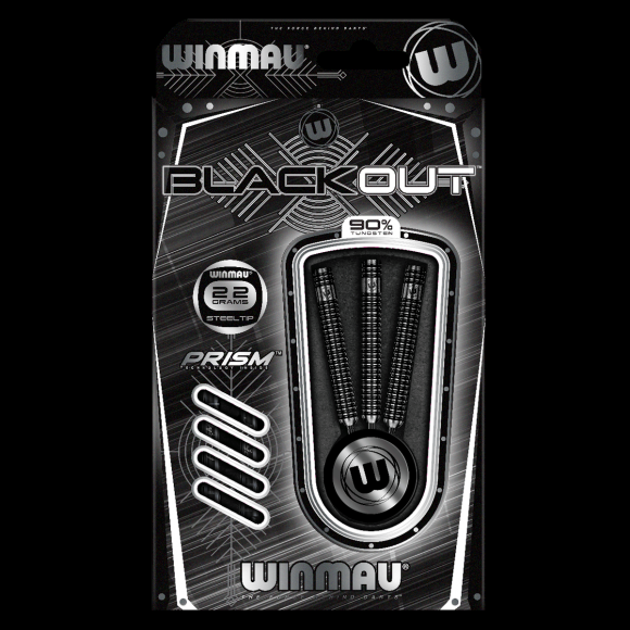 Winmau Blackout Steel Tip Dart Set 22 gram 90% Tungsten alloy