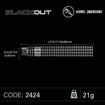 Winmau Blackout Steel Tip Dart Set 21 gram 90% Tungsten alloy