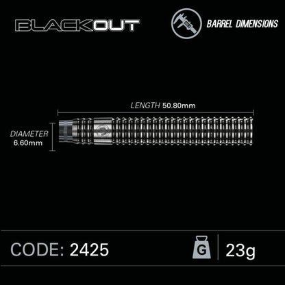 Winmau Blackout Steel Tip Dart Set 23 gram 90% Tungsten alloy