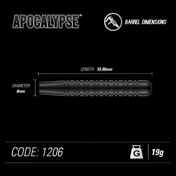 Winmau Apocalypse Steel Tip Dart Set 19 gram Brass