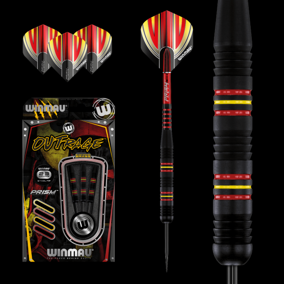 Winmau Outrage 23 gram Brass Steel Tip Darts