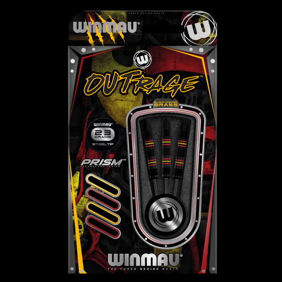Winmau Outrage 23 gram Brass Steel Tip Darts
