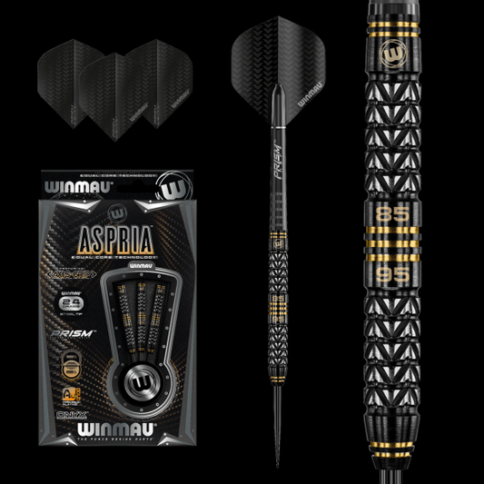 Winmau Aspria Steel Tip Dart Set  24 gram 95%/85% Tungsten alloy Dual Core technology
