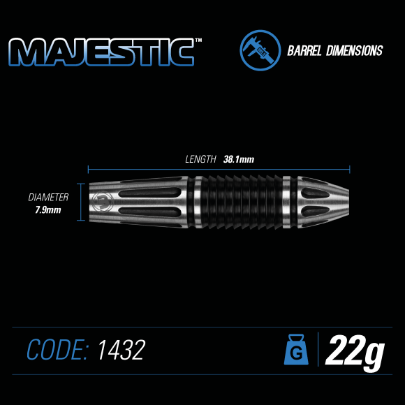 Winmau Majestic 22 gram 90% Tungsten Alloy Steel Tip Darts