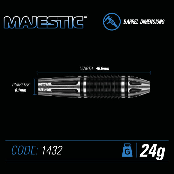 Winmau Majestic 24 gram 90% Tungsten Alloy Steel Tip Darts