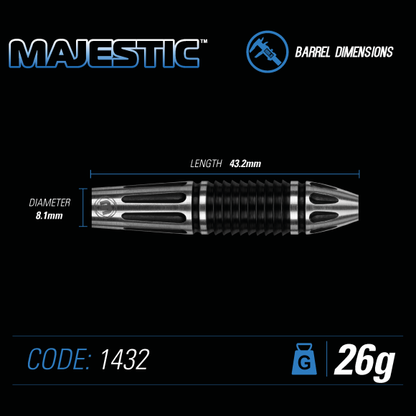 Winmau Majestic 26 gram 90% Tungsten Alloy Steel Tip Darts