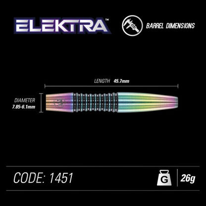 Winmau Elektra Steel Tip Dart Set 26 gram 90% Tungsten alloy