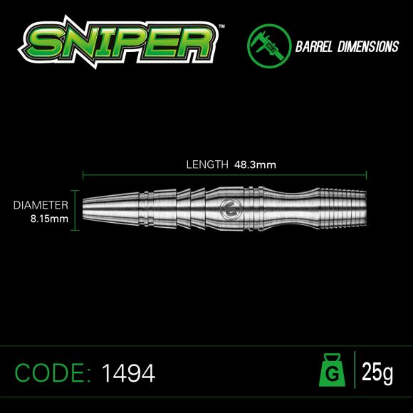 Winmau Sniper 25 gram 90% Tungsten alloy
