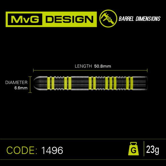 Winmau Michael Van Gerwen MvG 85% Pro-Series 23 gram 85% Tungsten alloy