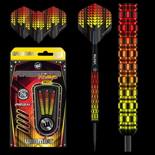 Winmau Firestorm Flame Steel Tip Dart Set 26 gram 90% Tungsten alloy