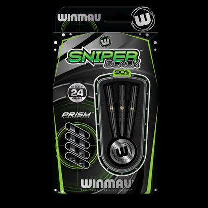 Winmau Sniper Black Steel Tip Dart Set 24 gram 90% Tungsten alloy