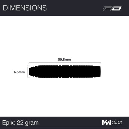 Winmau Epix Steel Tip Dart Set 22 gram 90% Tungsten Alloy