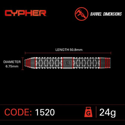 Winmau Cypher Steel Tip Dart Set 24 gram 90% Tungsten Alloy