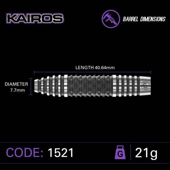 Winmau Kairos 1 Steel Tip Dart Set 21 gram 90% Tungsten Alloy