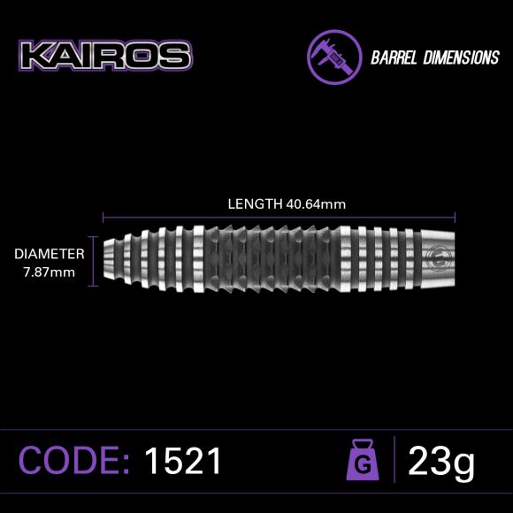 Winmau Kairos 1 Steel Tip Dart Set 23 gram 90% Tungsten Alloy