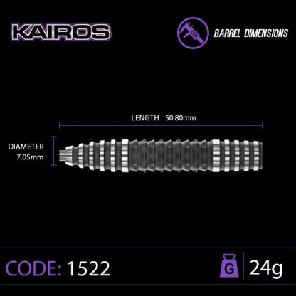Winmau Kairos 2 Steel Tip Dart Set 24 gram 90% Tungsten Alloy