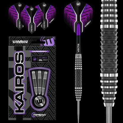 Winmau Kairos 2 Steel Tip Dart Set 26 gram 90% Tungsten Alloy