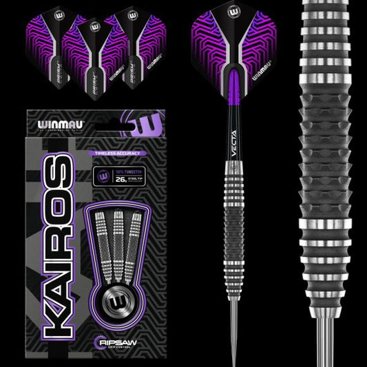 Winmau Kairos 2 Steel Tip Dart Set 26 gram 90% Tungsten Alloy