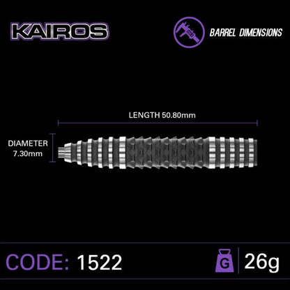 Winmau Kairos 2 Steel Tip Dart Set 26 gram 90% Tungsten Alloy