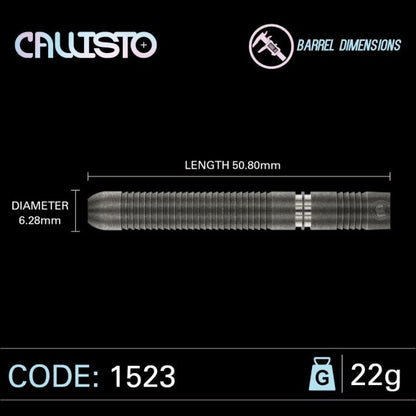 Winmau Callisto 1 Steel Tip Dart Set 22 gram 90% Tungsten Alloy