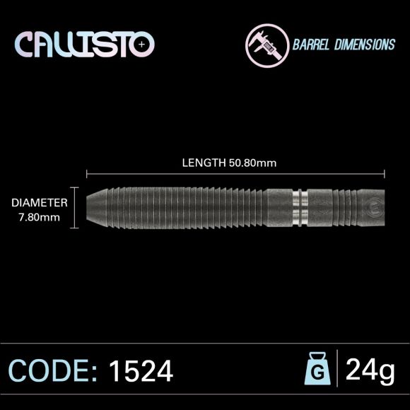 Winmau Callisto 2 Steel Tip Dart Set 24 gram 90% Tungsten Alloy