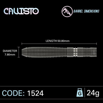 Winmau Callisto 2 Steel Tip Dart Set 24 gram 90% Tungsten Alloy