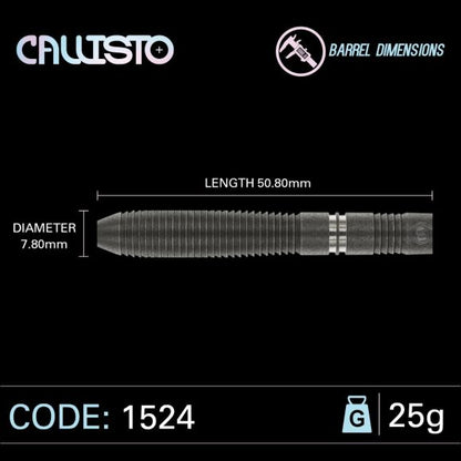 Winmau Callisto 2 Steel Tip Dart Set 25 gram 90% Tungsten Alloy