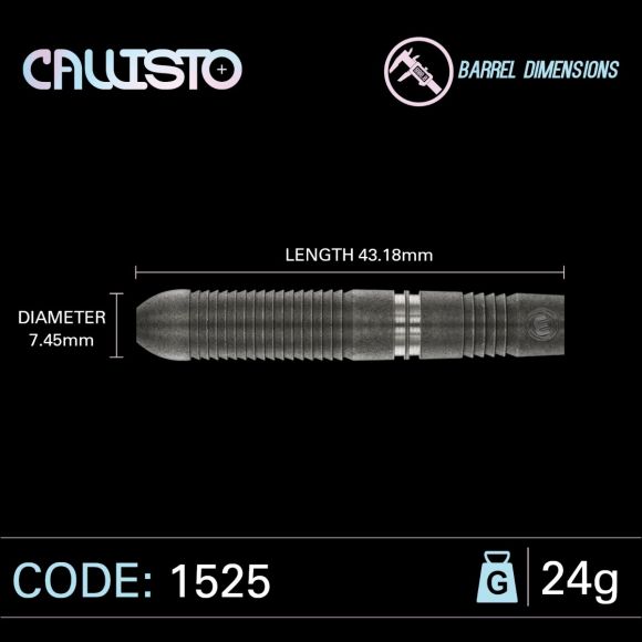 Winmau Callisto 3 Steel Tip Dart Set 24 gram 90% Tungsten Alloy