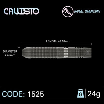 Winmau Callisto 3 Steel Tip Dart Set 24 gram 90% Tungsten Alloy