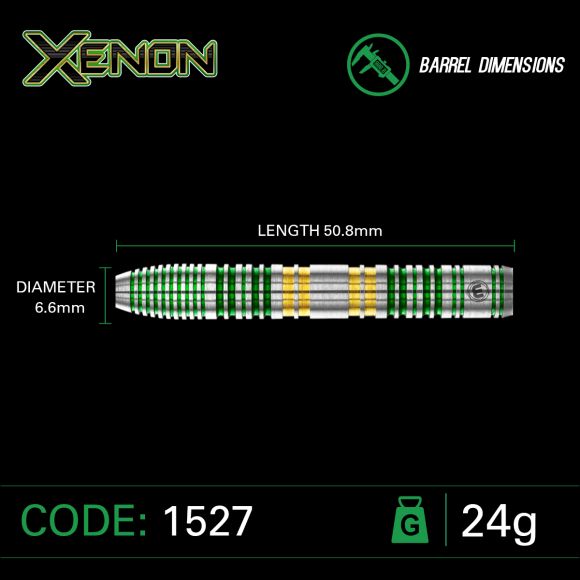 Winmau Xenon Steel Tip Dart Set 24 gram 90% Tungsten Alloy