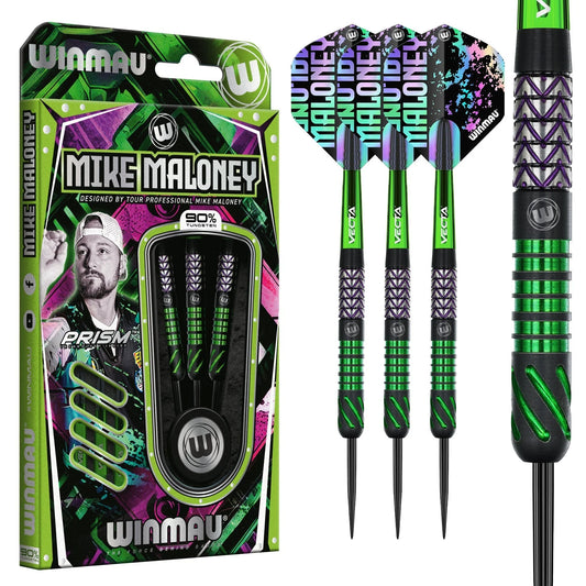 Winmau Mike Maloney Steel Tip Darts 22g 90% Tungsten Alloy