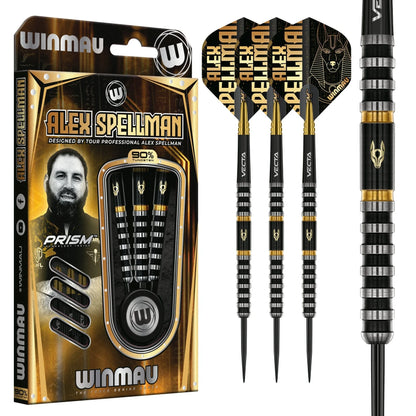 Winmau Alex Spellman Steel Tip Darts 24g 90% Tungsten Alloy