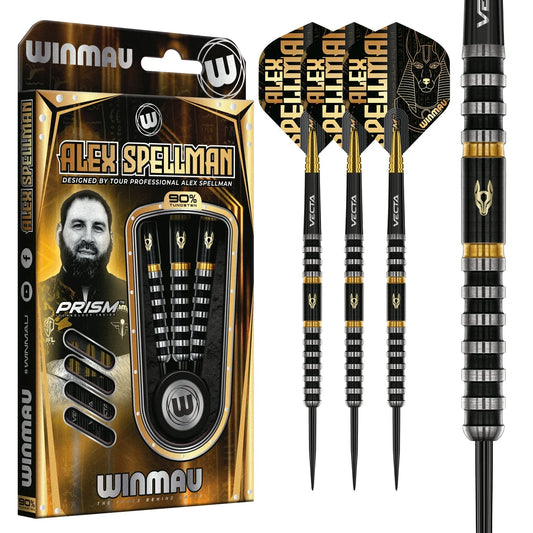 Winmau Alex Spellman Steel Tip Darts 24g 90% Tungsten Alloy