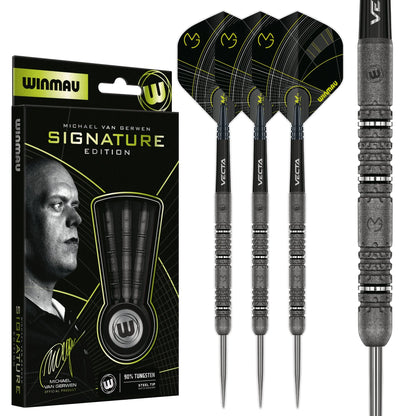 Winmau Michael van Gerwen MvG Signature Edition Steel Tip Darts - Tapered 23g 90% Tungsten Alloy