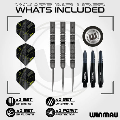 Winmau Michael van Gerwen MvG Signature Edition Steel Tip Darts - Tapered 23g 90% Tungsten Alloy
