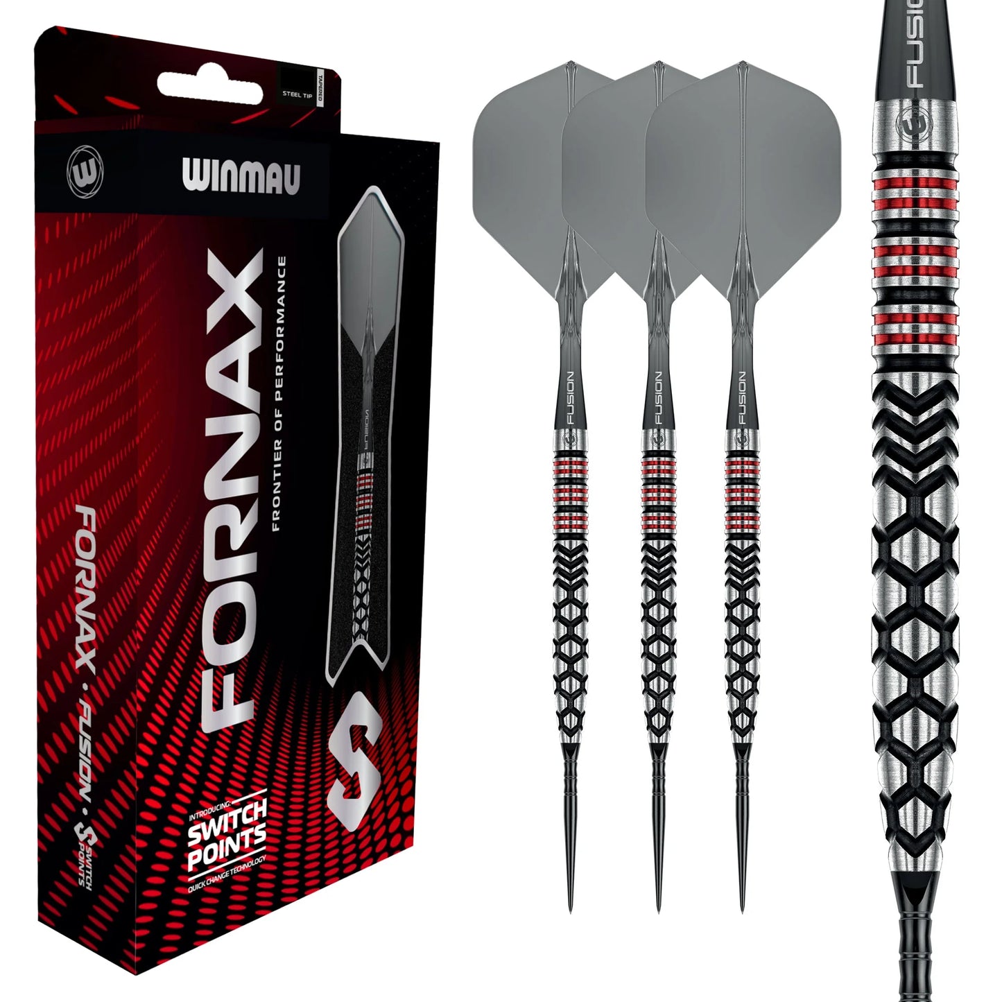 Winmau Frontier Collection - Fornax Switch Point Steel Tip Darts - Tapered 23g 90% Tungsten Alloy