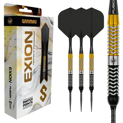 Winmau Frontier Collection - Exion Switch Point Steel Tip Darts - Parallel 22g 90% Tungsten Alloy