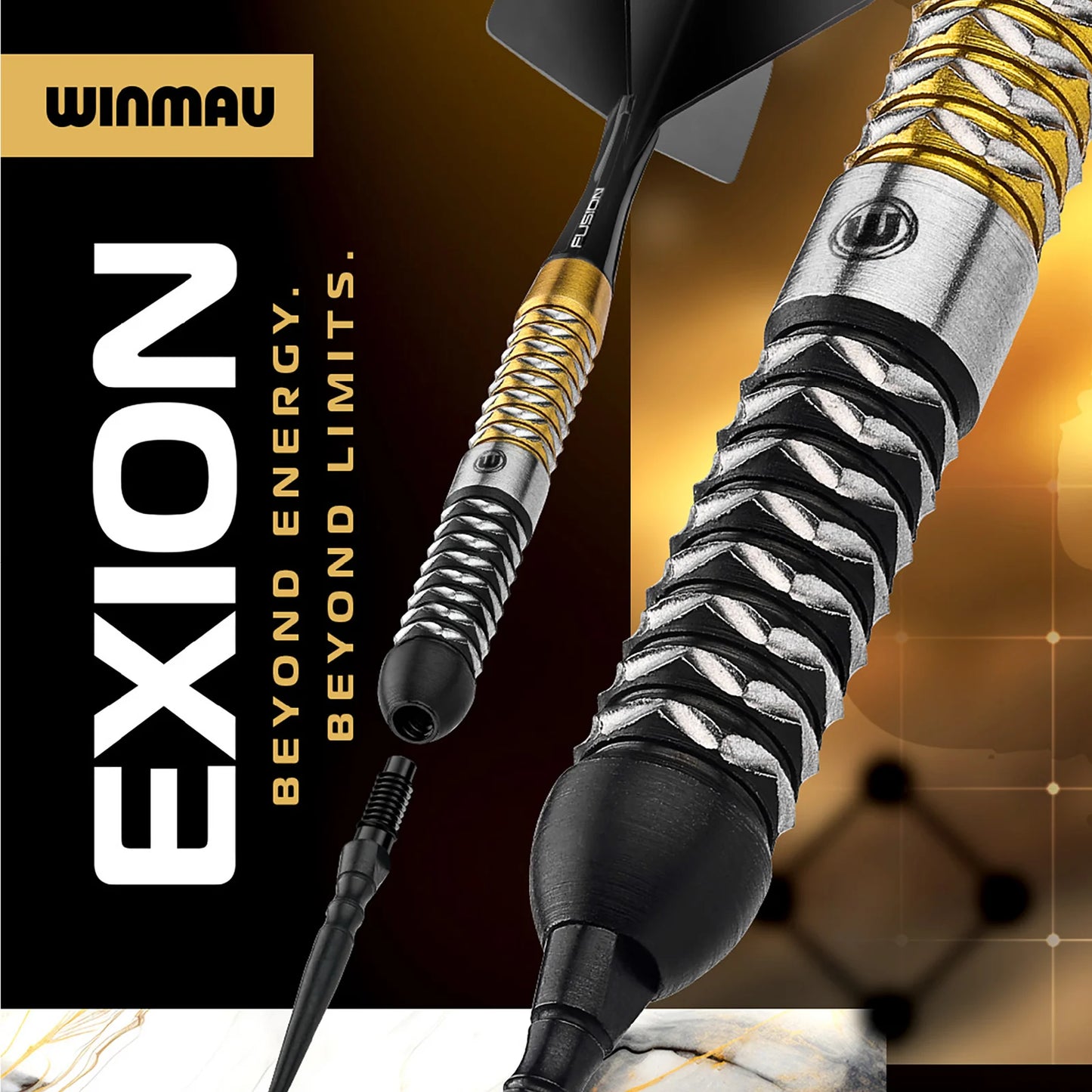 Winmau Frontier Collection - Exion Switch Point Steel Tip Darts - Parallel 22g 90% Tungsten Alloy