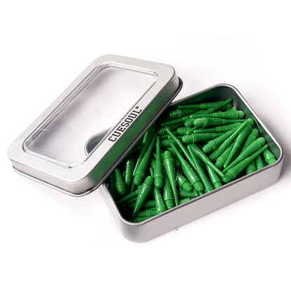 CUESOUL Soft Tip Darts Points 2BA Thread Pack of 100 in Tin - Green