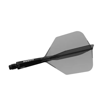 CUESOUL ROST 77 Integrated Dart Shaft & Flight - Big Wing Shape - Short - Transparent Black