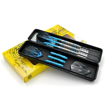 CUESOUL Glory 22 gram Blue Grooves & Blue Shafts 85% Tungsten Steel Tip Dart Set