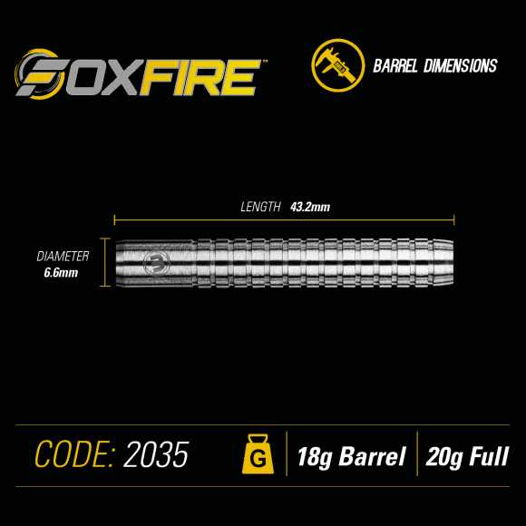 Winmau Foxfire 20 gram 80% Tungsten alloy SOFT TIP