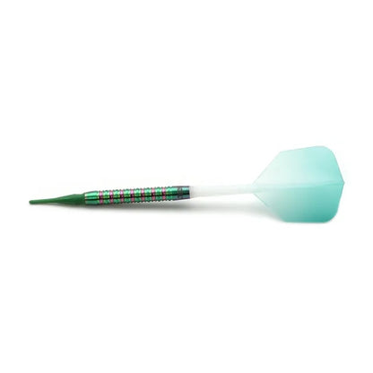 CUESOUL Green Gem Stone 19 gram 90% Tungsten Soft Tip Dart Set w/ ROST Flights