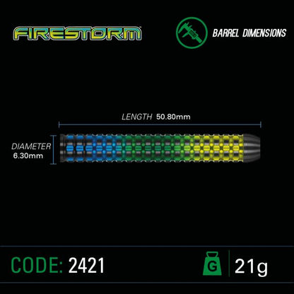 Winmau Firestorm Steel Tip Dart Set 21 gram 90% Tungsten alloy