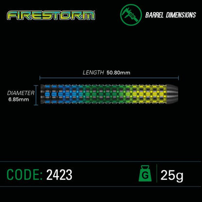 Winmau Firestorm Steel Tip Dart Set 25 gram 90% Tungsten alloy