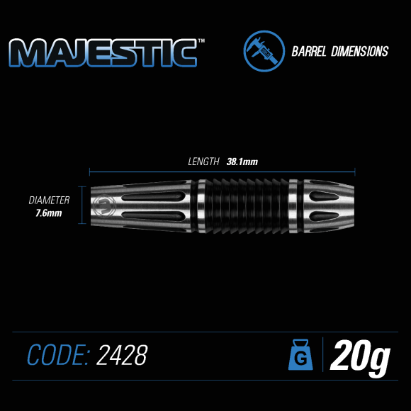 Winmau Majestic 20 gram 90% Tungsten Alloy Soft Tip Darts