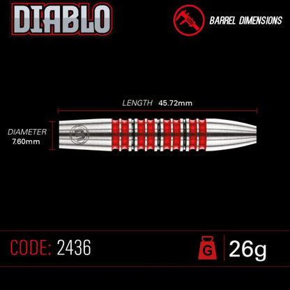 Winmau Diablo Steel Tip Dart Set 26 gram 90% Tungsten alloy