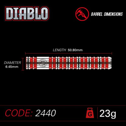 Winmau Diablo Steel Tip Dart Set 23 gram 90% Tungsten alloy
