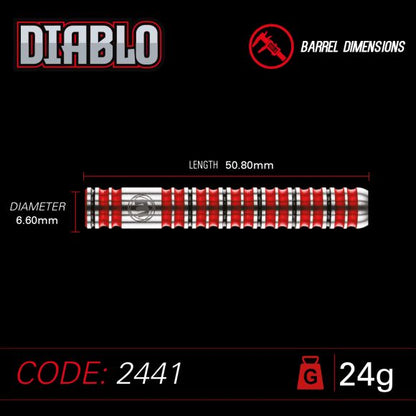 Winmau Diablo Steel Tip Dart Set 24 gram 90% Tungsten alloy
